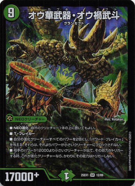 画像1: 【DM25-EX1 SR】オウ華武器・オウ禍武斗　12/89 (1)