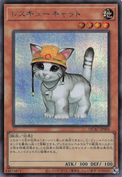 画像1: 【シークレットレア仕様】レスキューキャット(A)　QCAC-JP006 (1)